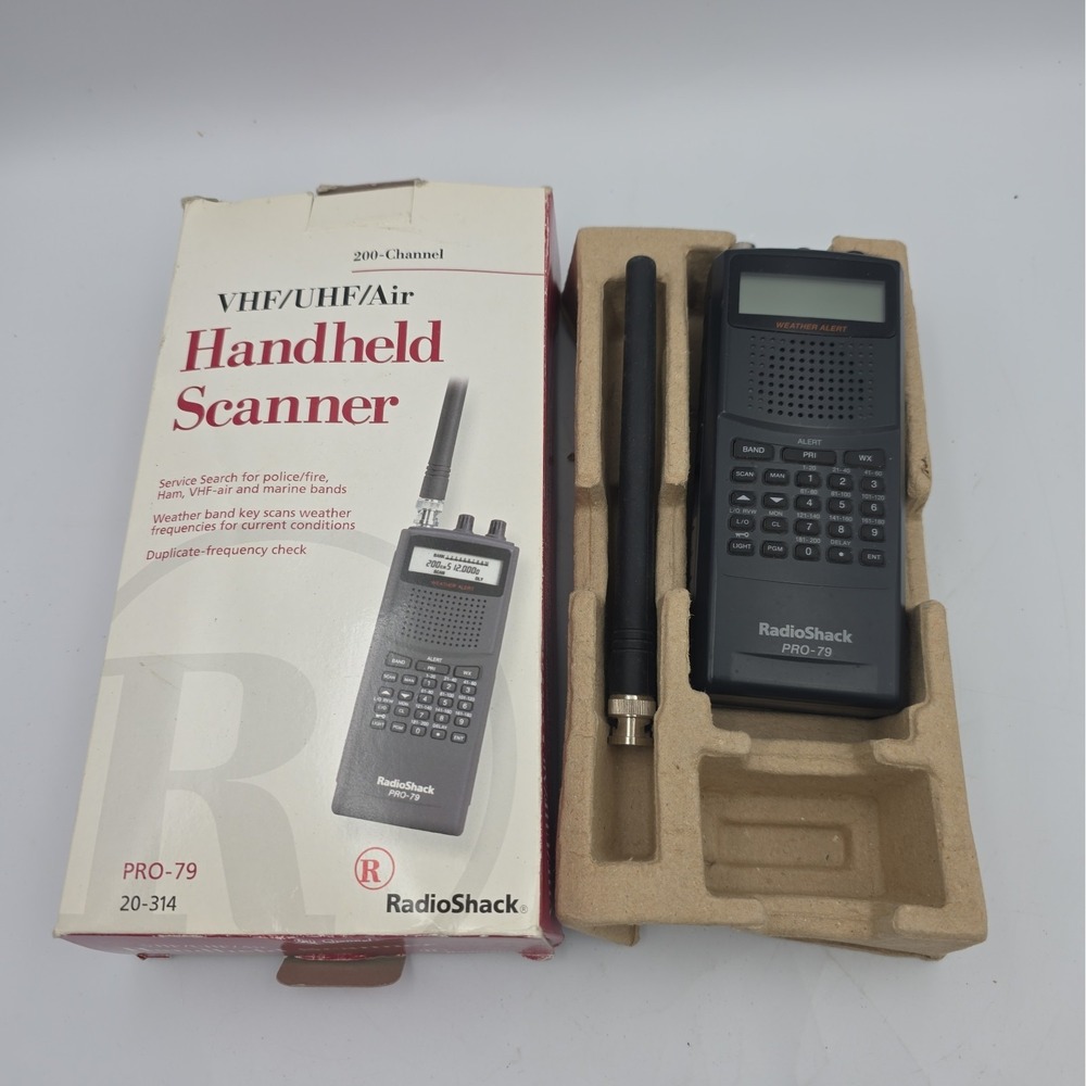 Vintage RadioShack PRO-79 Scanner Receiver Weather Alert VHF UHF 20-314 Black